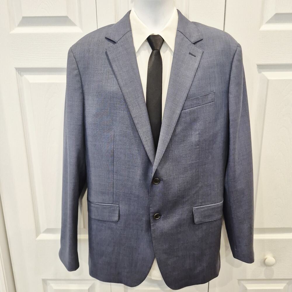 Bonobos Men's Athletic Fit Blue Wool Modern Sport Coat Blazer Suit Jacket Sz 42L